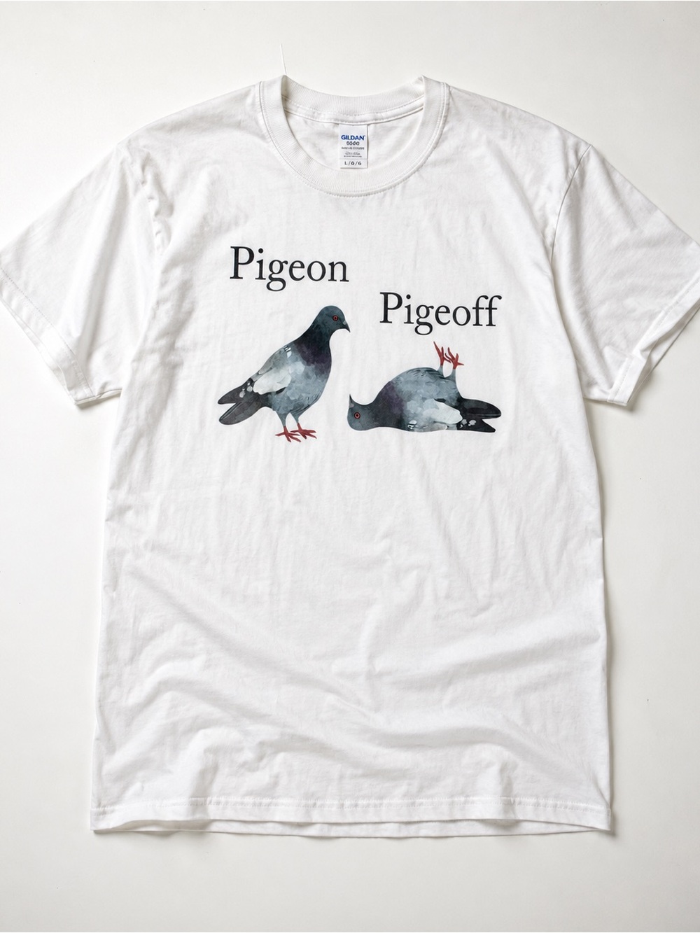 Gildan White Graphic Pigeon Tee